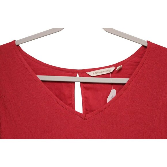 NWT Soft Surroundings Hera Dress Large Lined Cardinal 3/4 Sleeve Pockets Boho - Picture 5 of 12